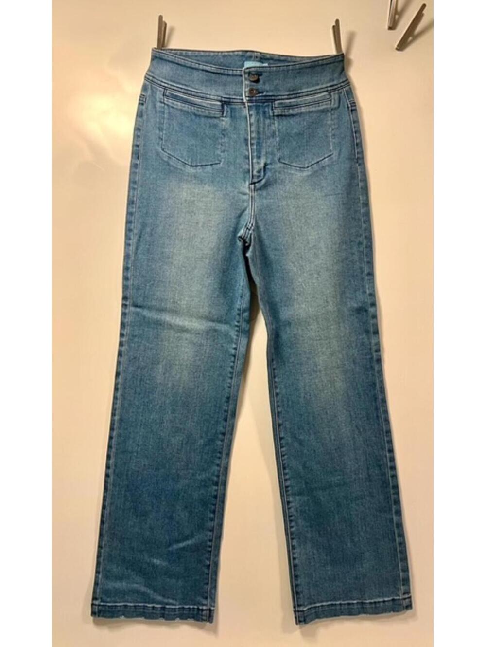 J.McLaughlin High-Waisted Flare Leg Blue Denim Jeans - Picture 3 of 5